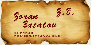 Zoran Batalov vizit kartica